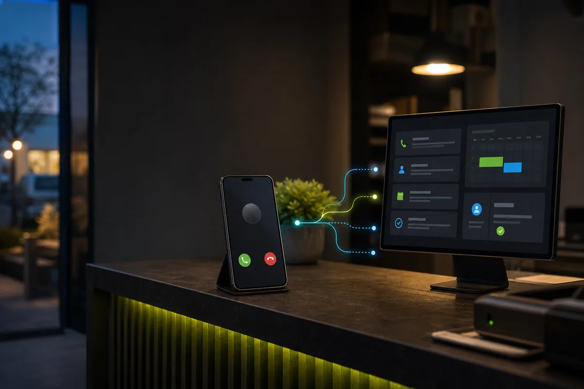 AI phone system workflow for a local business
