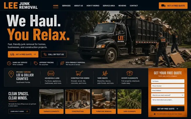 Lee Junk Removal website