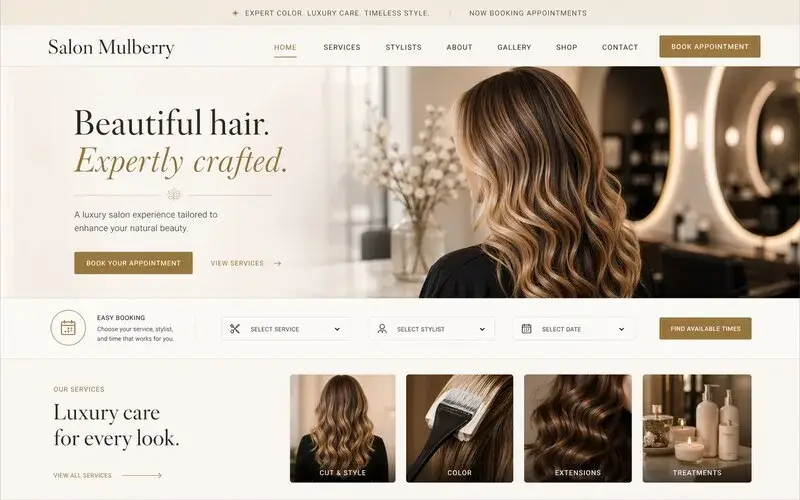Luxe Hair Studio website